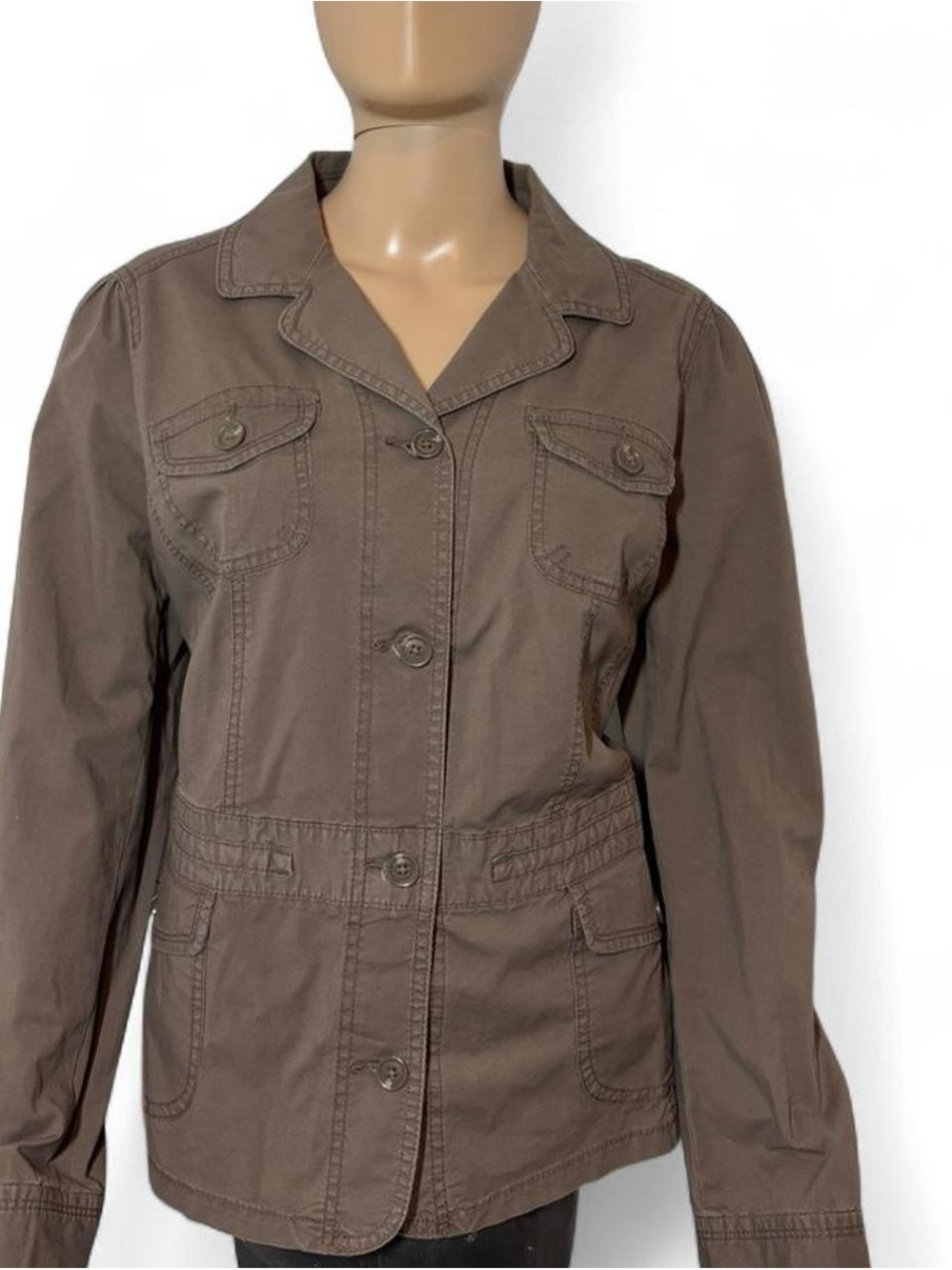 St. John's Bay Brown Utility Jacket with Button Front